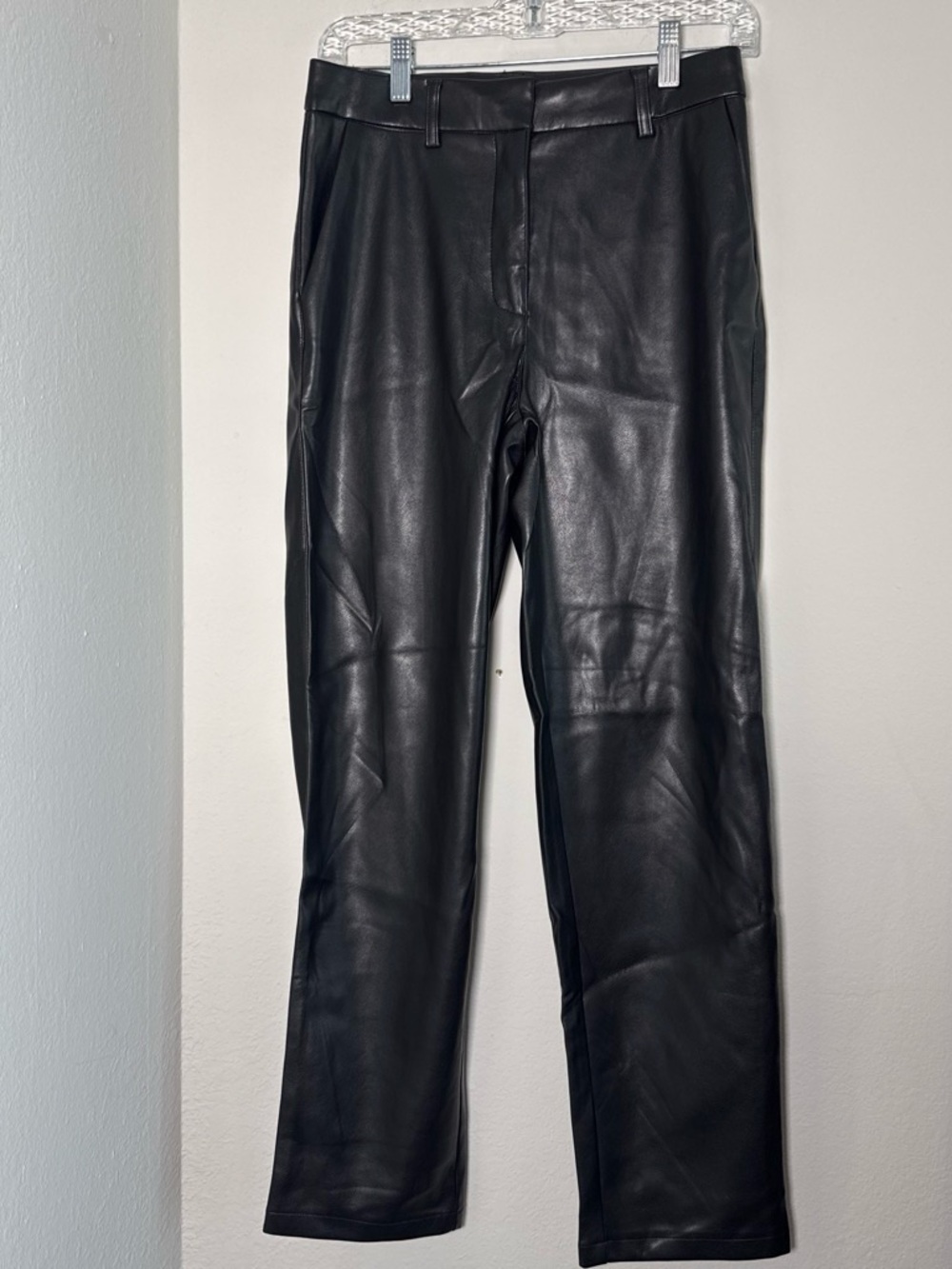 Dynamite Black Faux Leather Straight Leg Pants | Size 4